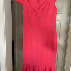 Elegant Pink Cap Sleeve Dress